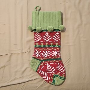 Festive Red and Green Holiday Stocking